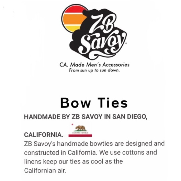 ZB Savoy Floral Navy Chambray Denim Bow Tie - Picture 6 of 8